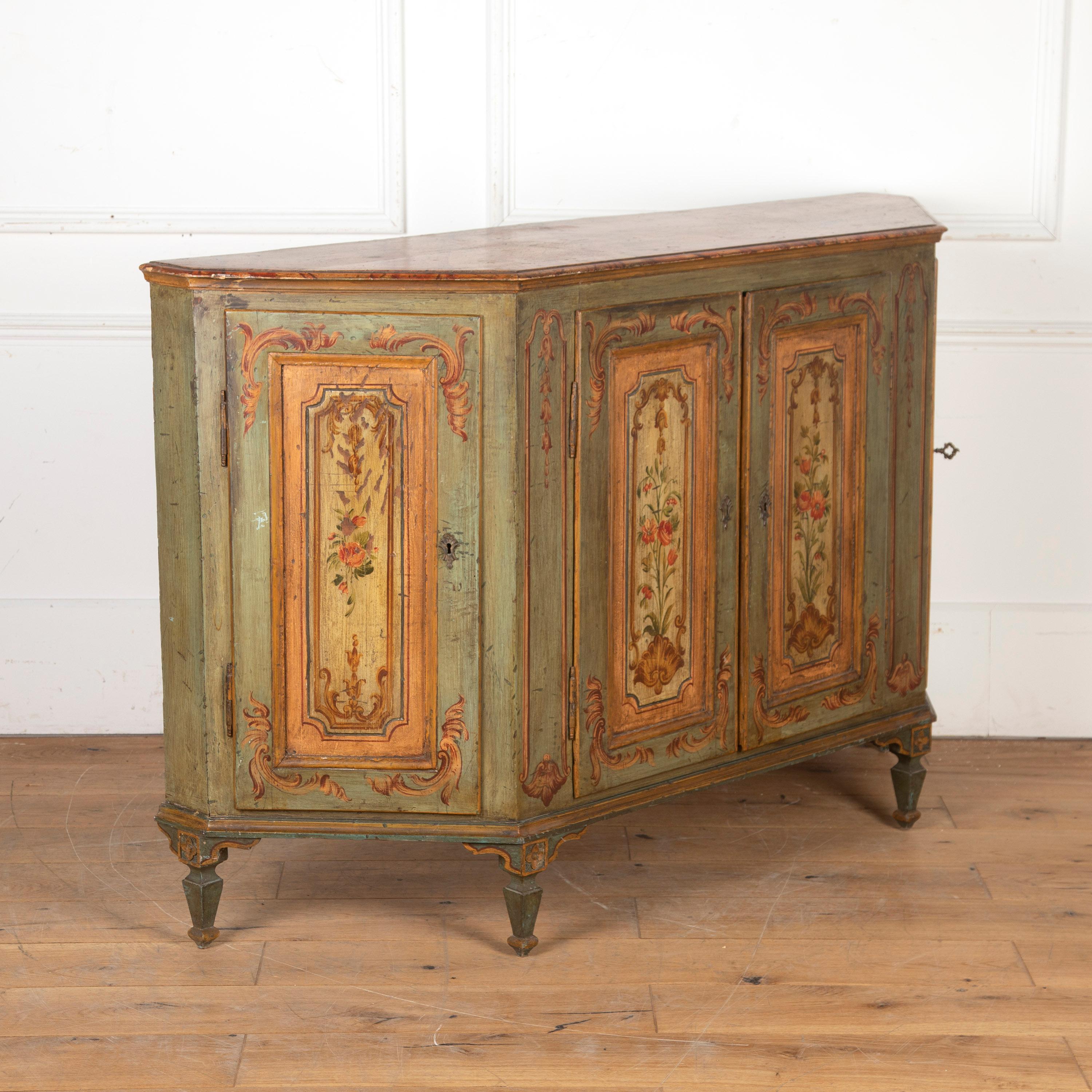 Wood 18th Century Directoire Venetian Credenza