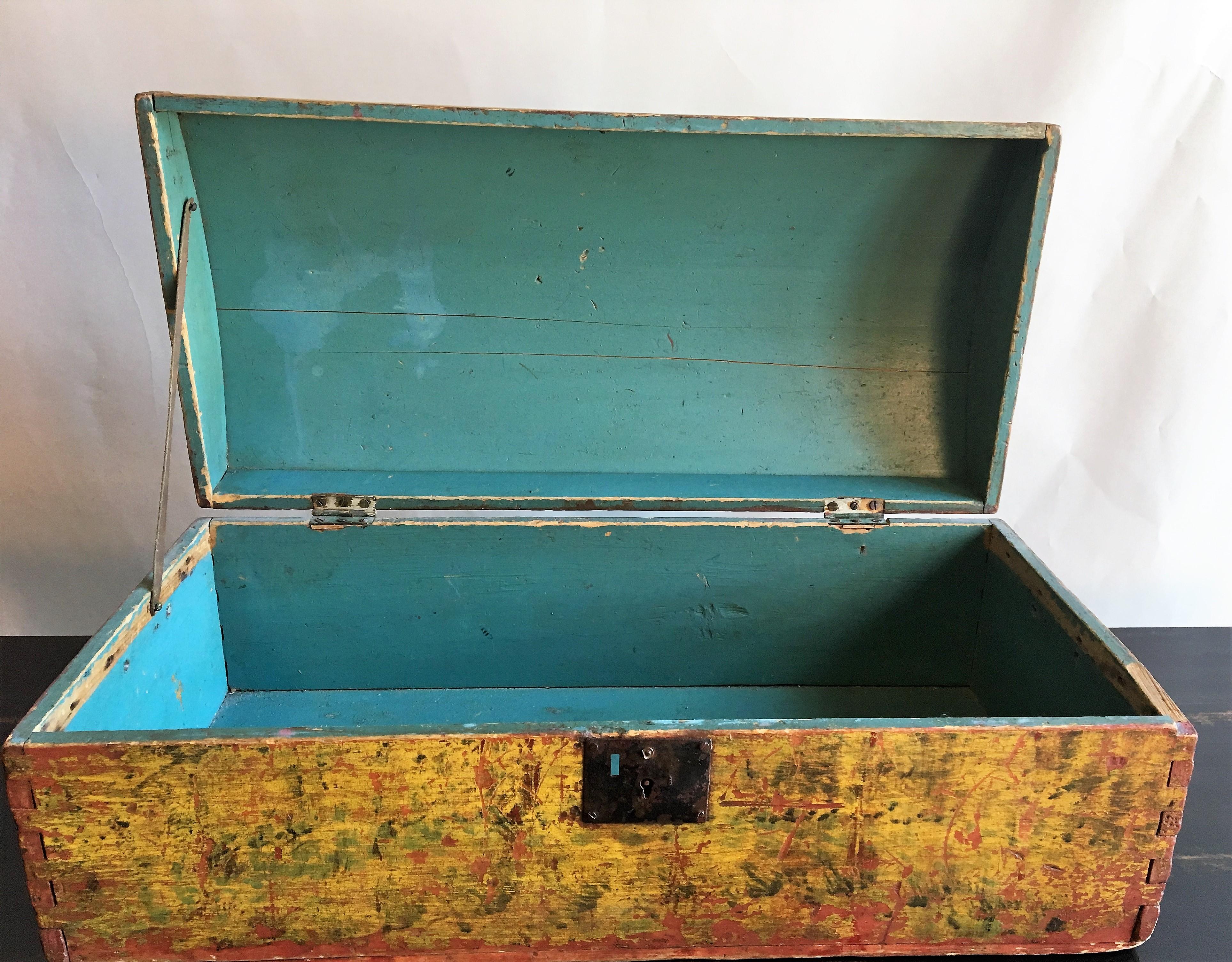 Painted 18th Century Dome Top Box