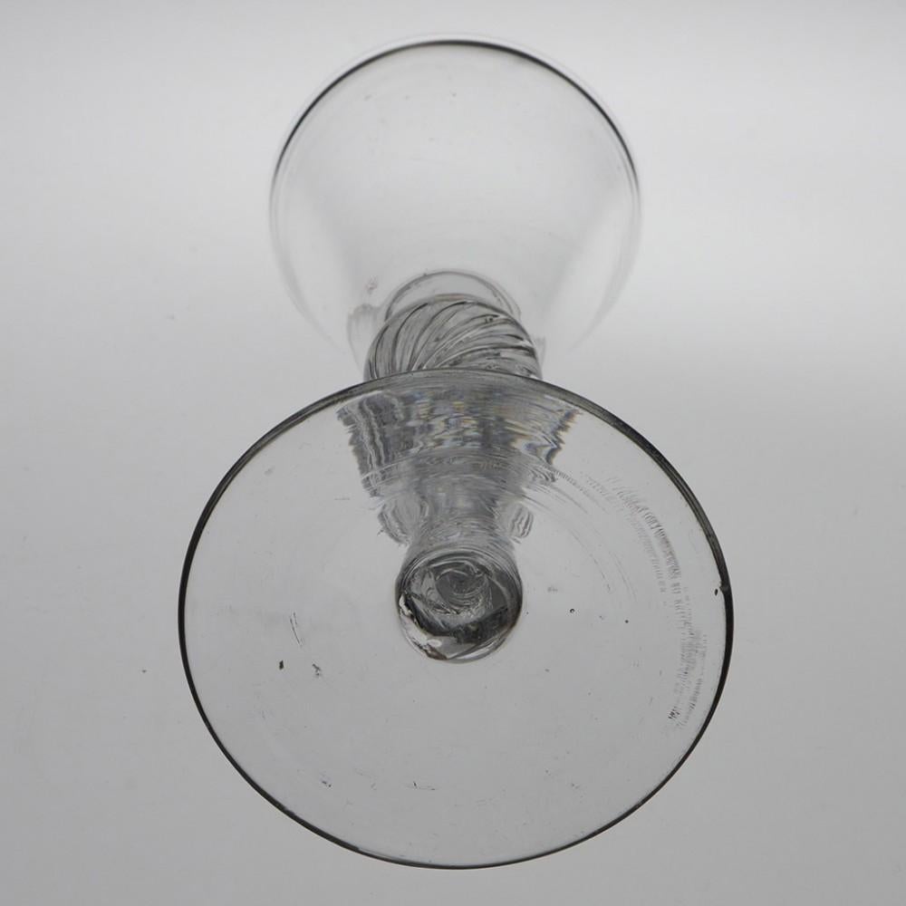 18th Century and Earlier 18th Century Double Knop Air Twist Wine Glass, circa 1750 For Sale
