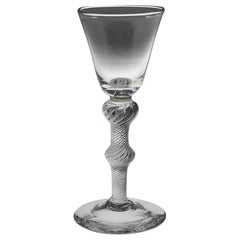 Verre à vin à double torsion d'air du 18ème siècle, vers 1750