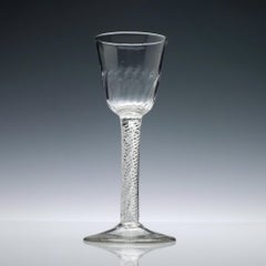 18th Century Double Series Air Twist Wine Glass, circa 1760