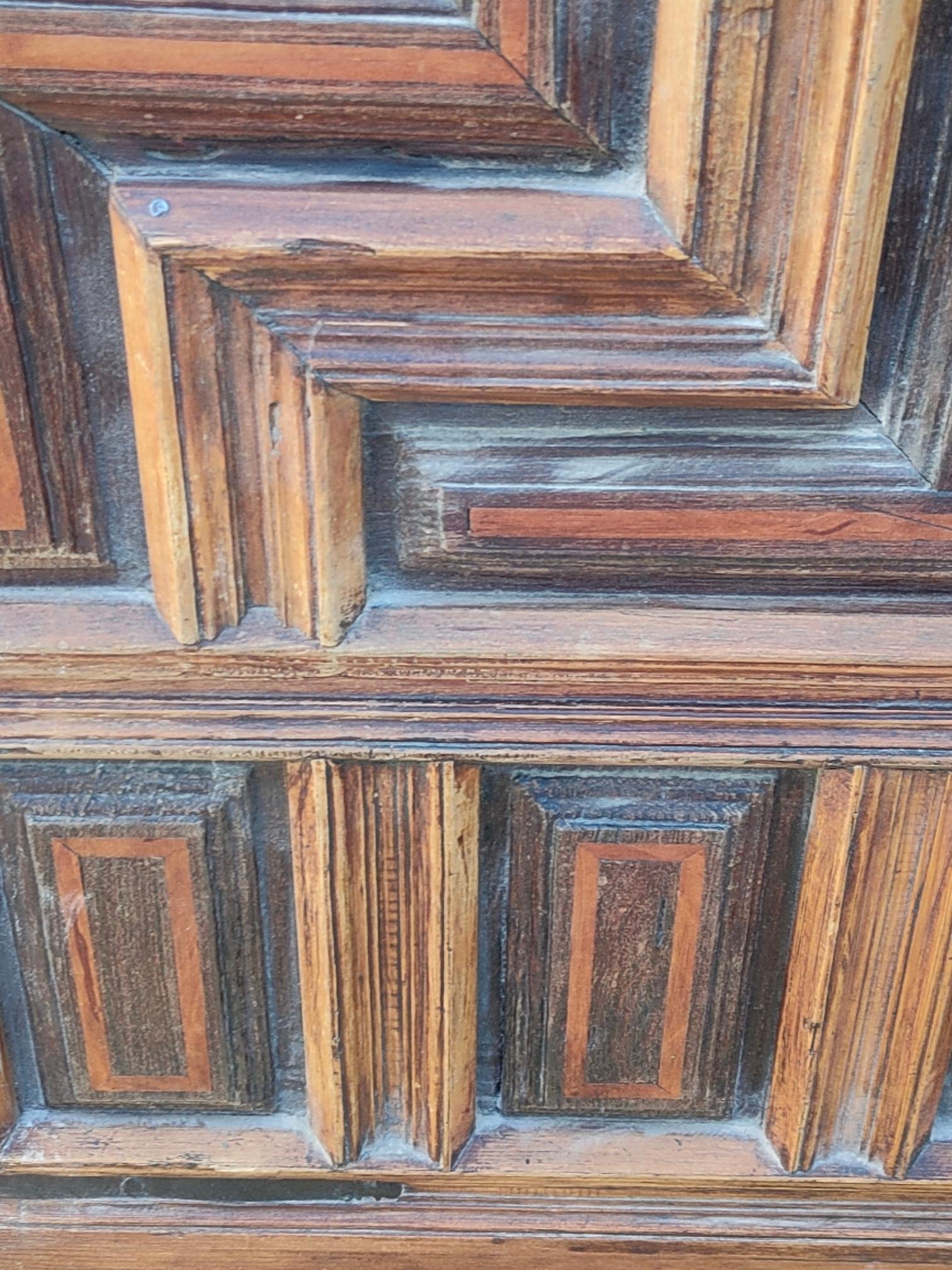 18th Century Double Spanish Doors Hand Carved Panels 11