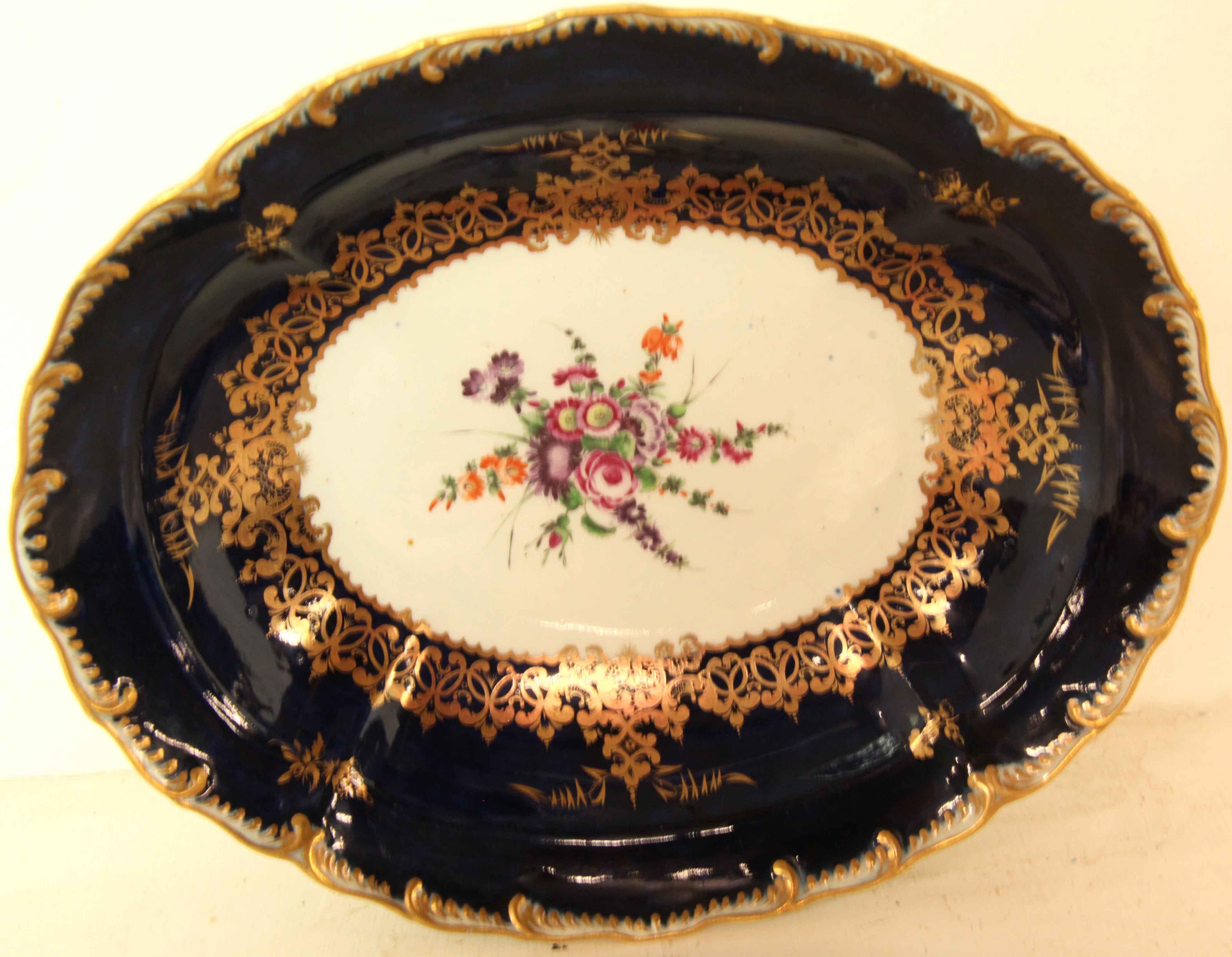 18th Century Dr. Wall Worcester Oval Dish For Sale 2