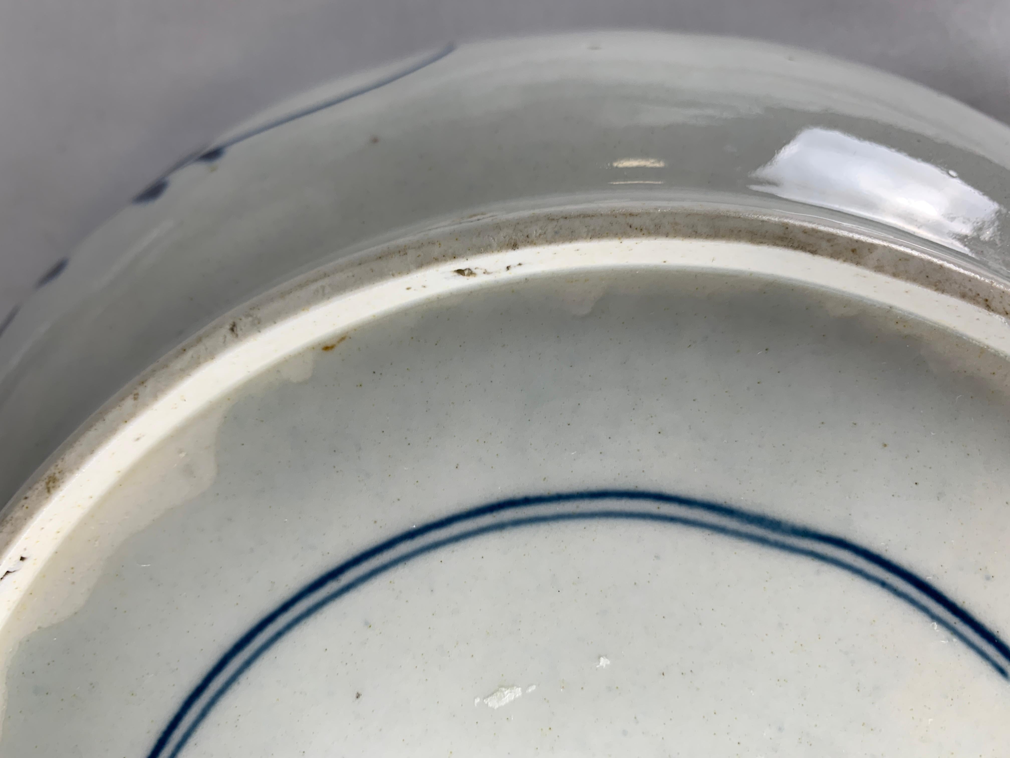 18th Century Dr Wall Worcester Porcelain Bowl Fan Pattern First Period C-1755 For Sale 11