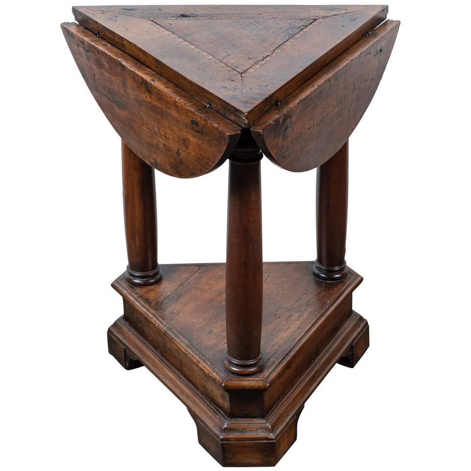18th Century Drop-Leaf, Triangle Side Table
