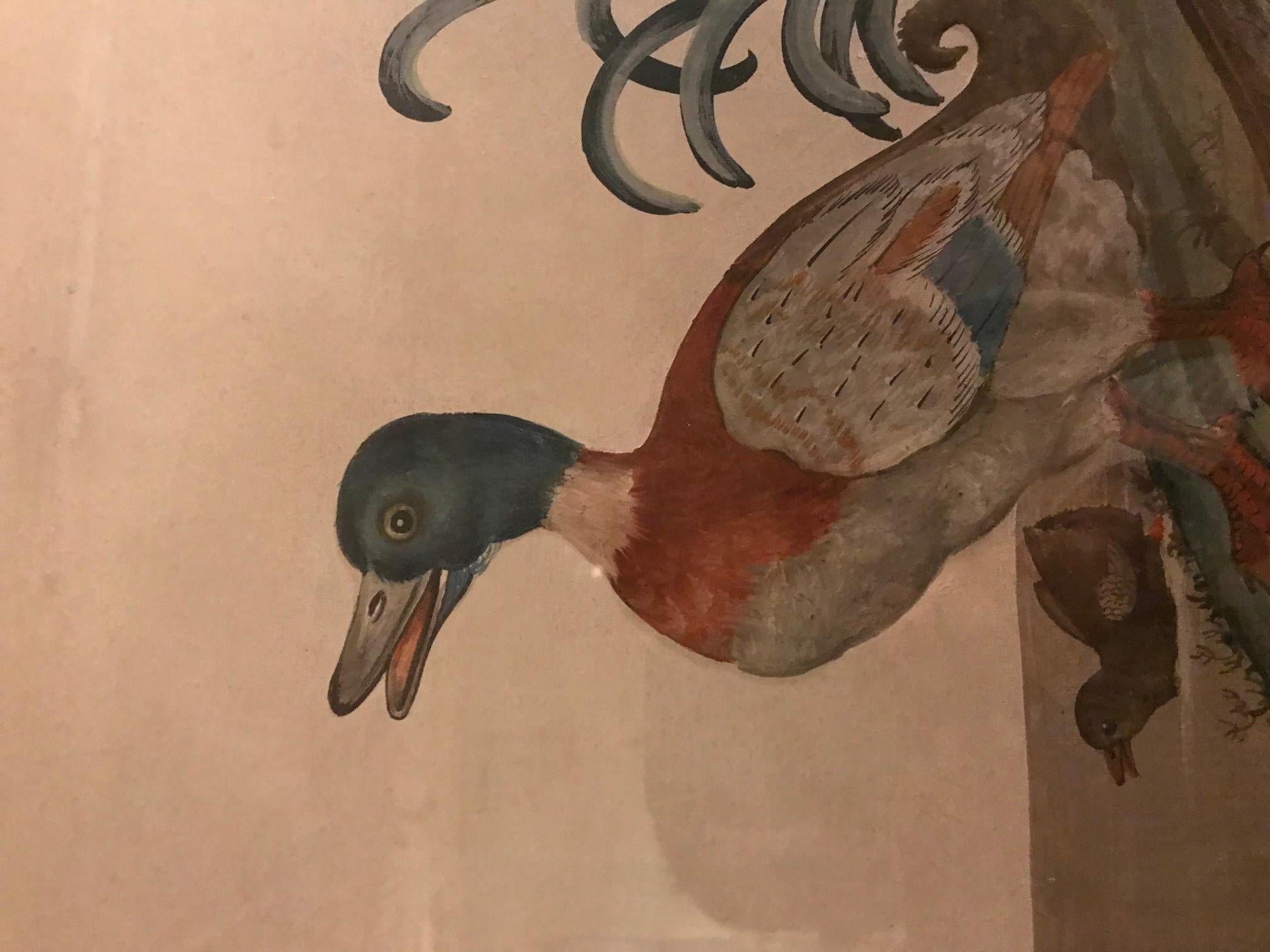 Georgian 18th Century Duck Painting For Sale