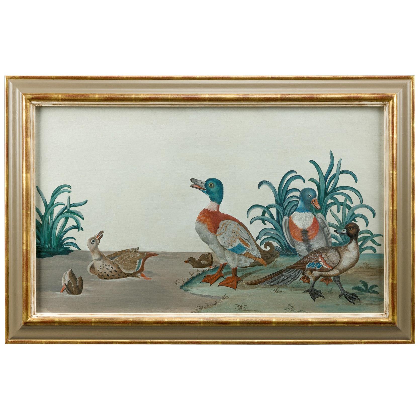 18th Century Duck Painting For Sale