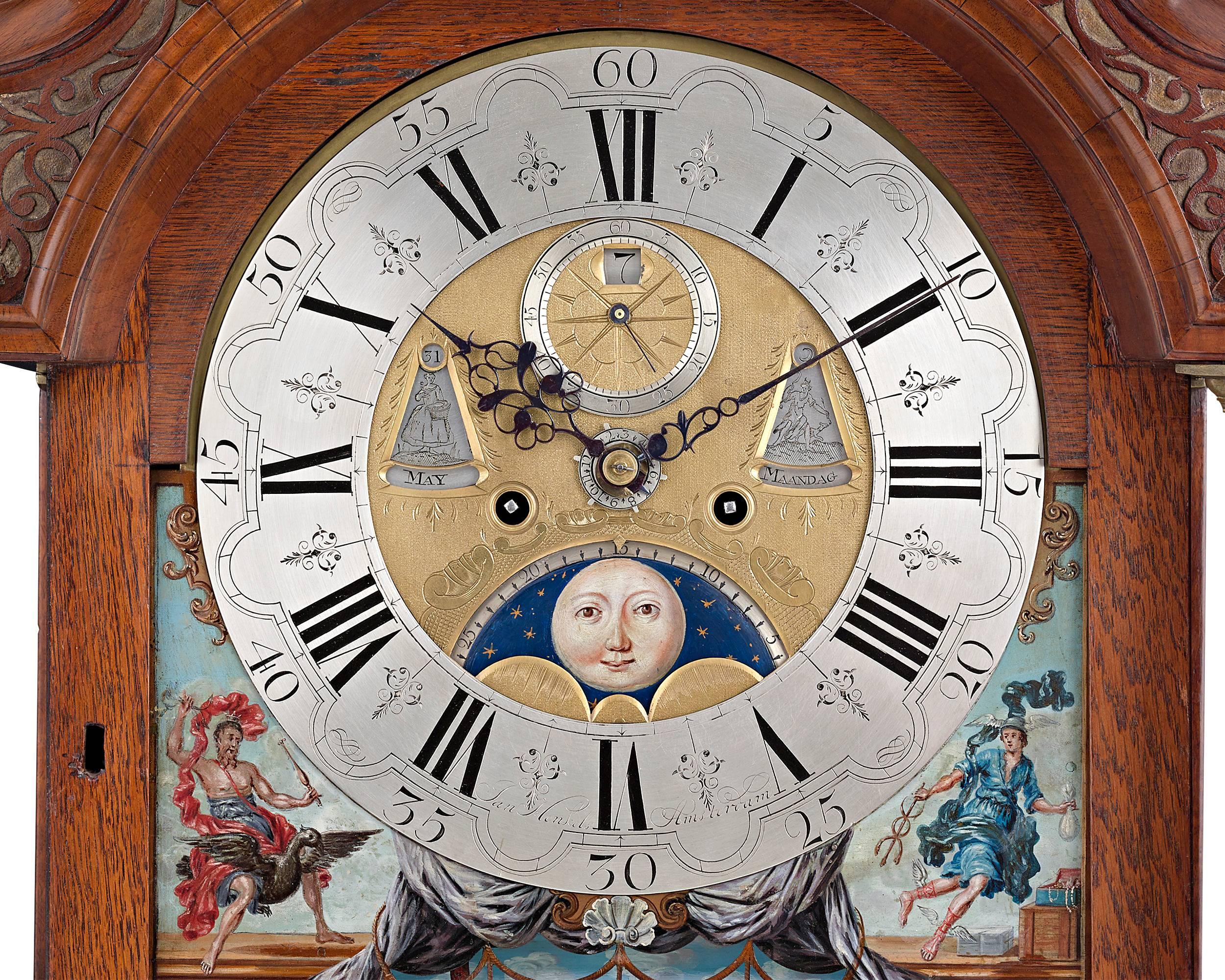 Baroque 18th Century Dutch Automaton Longcase Clock