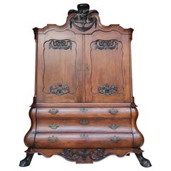18th Century Dutch Baroque Cabinet or Linen Press