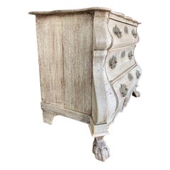 18th Century Dutch Bleached Oak Bombay/Bombe Chest of Drawers