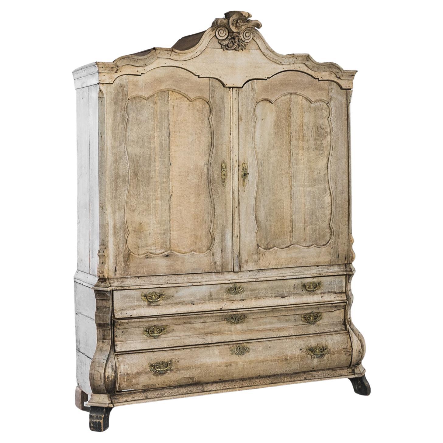 18th Century Dutch Bleached Oak Cabinet