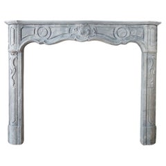 Antique 18th century Dutch Blue Turquin marble mantelpiece in Régence Style