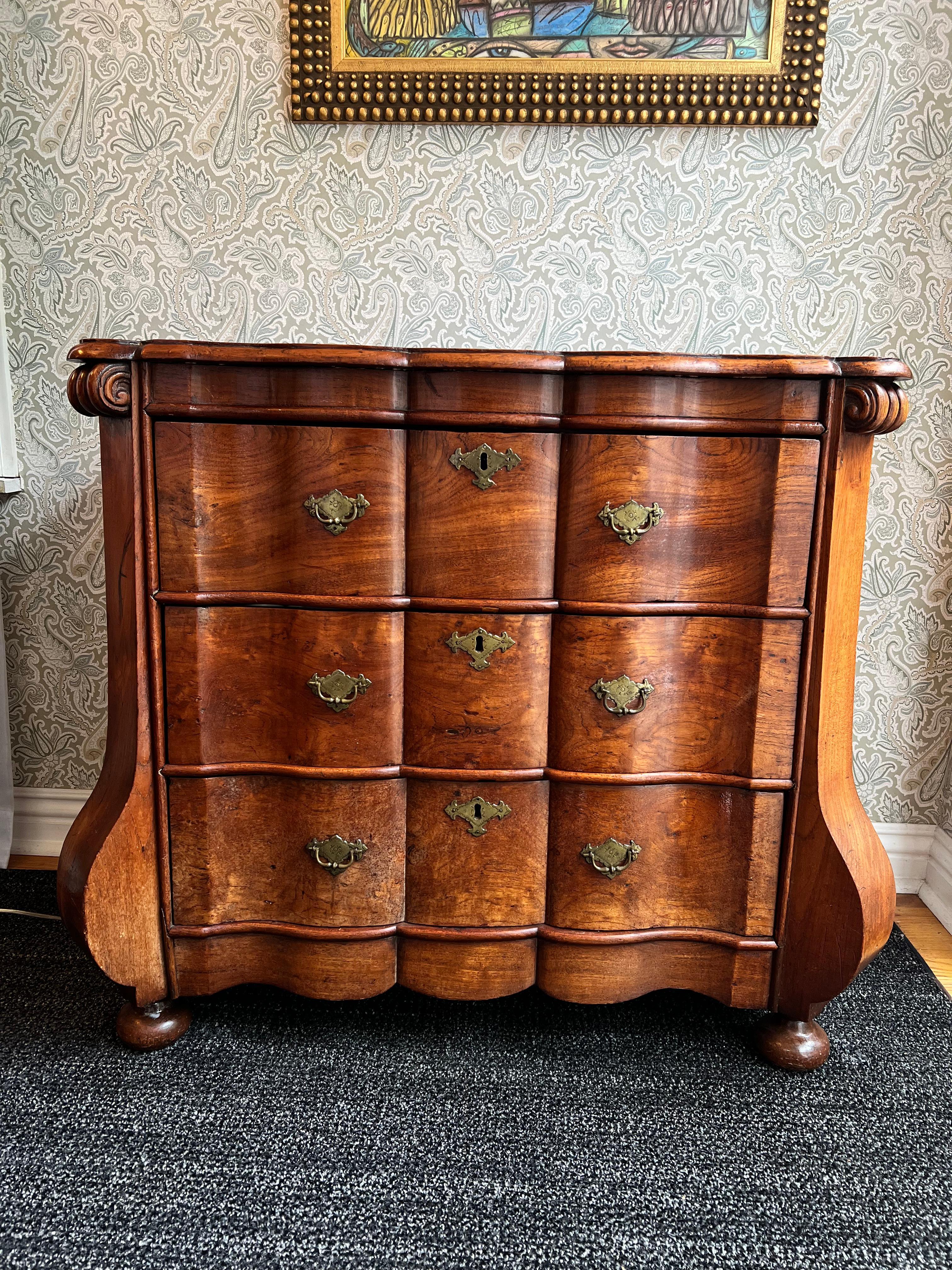 18th Century and Earlier 18th Century Dutch Bombe Chest For Sale