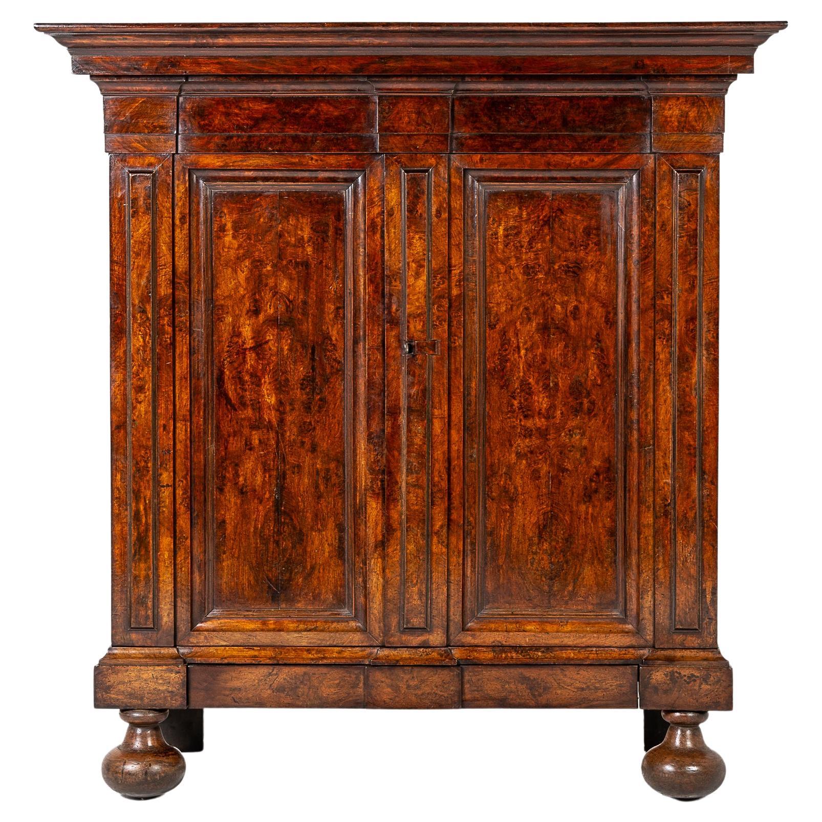 18th Century Dutch Burr Walnut Cabinet For Sale