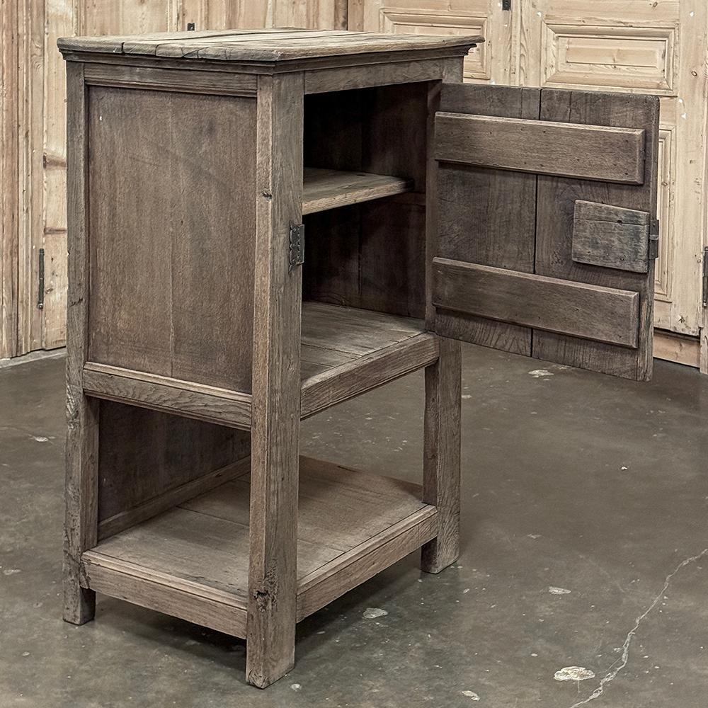 18th Century Dutch Cabinet in Stripped Oak with Wrought Iron For Sale 1