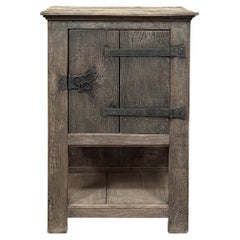 Used 18th Century Dutch Cabinet in Stripped Oak with Wrought Iron