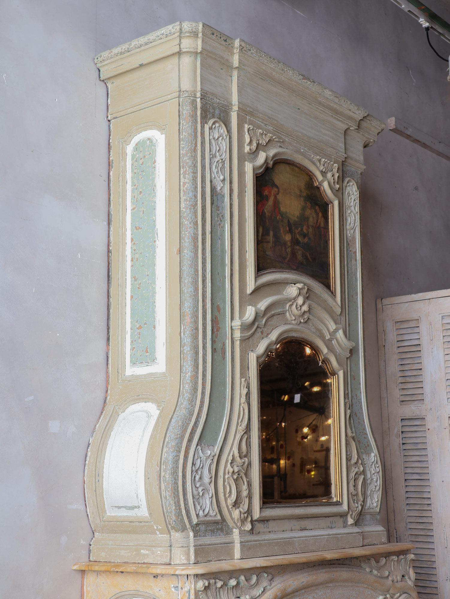 Mantello in legno della casa sul canale olandese del XVIII secolo con sovramantello in vendita 5