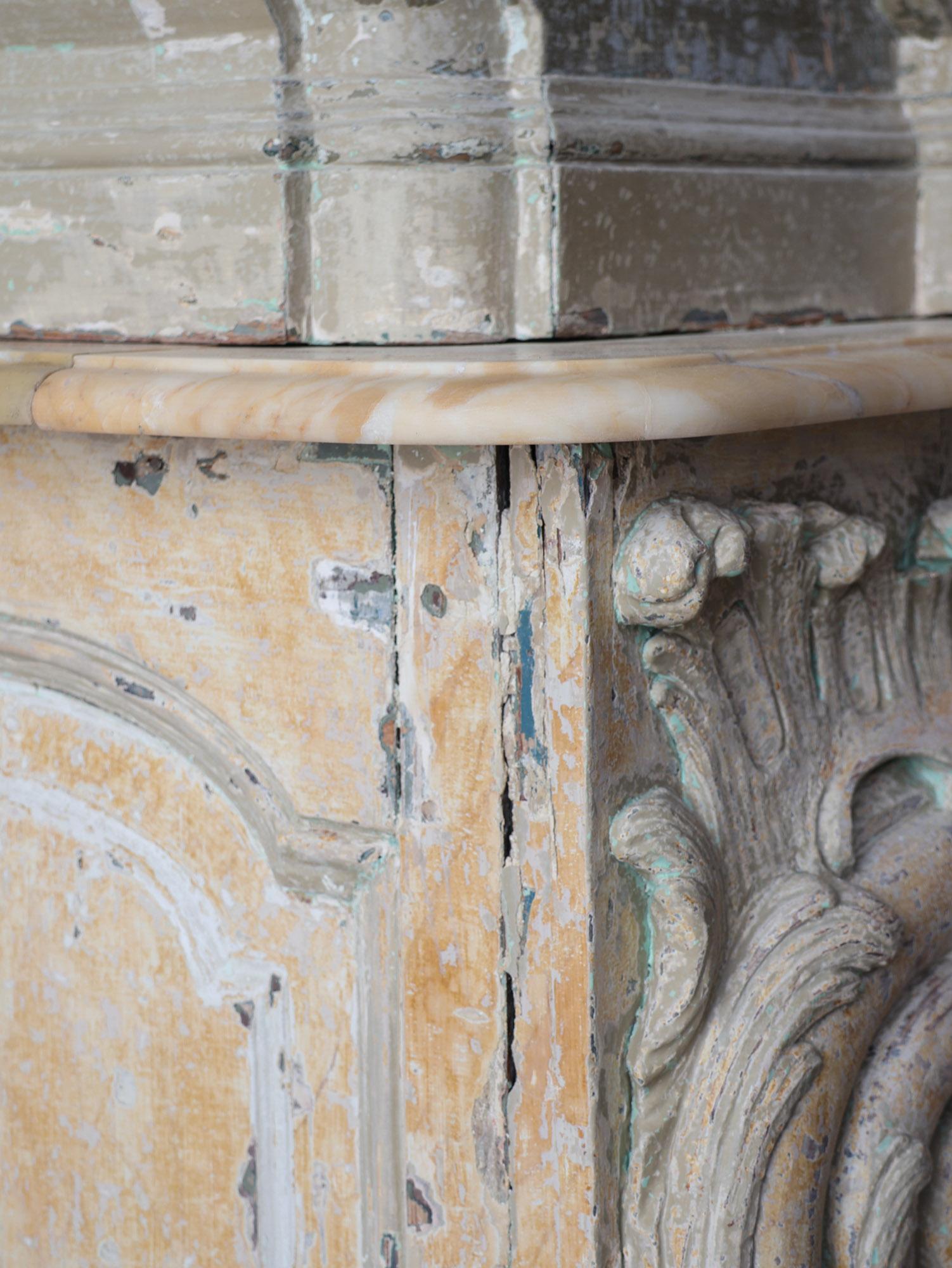 Mantello in legno della casa sul canale olandese del XVIII secolo con sovramantello in vendita 8