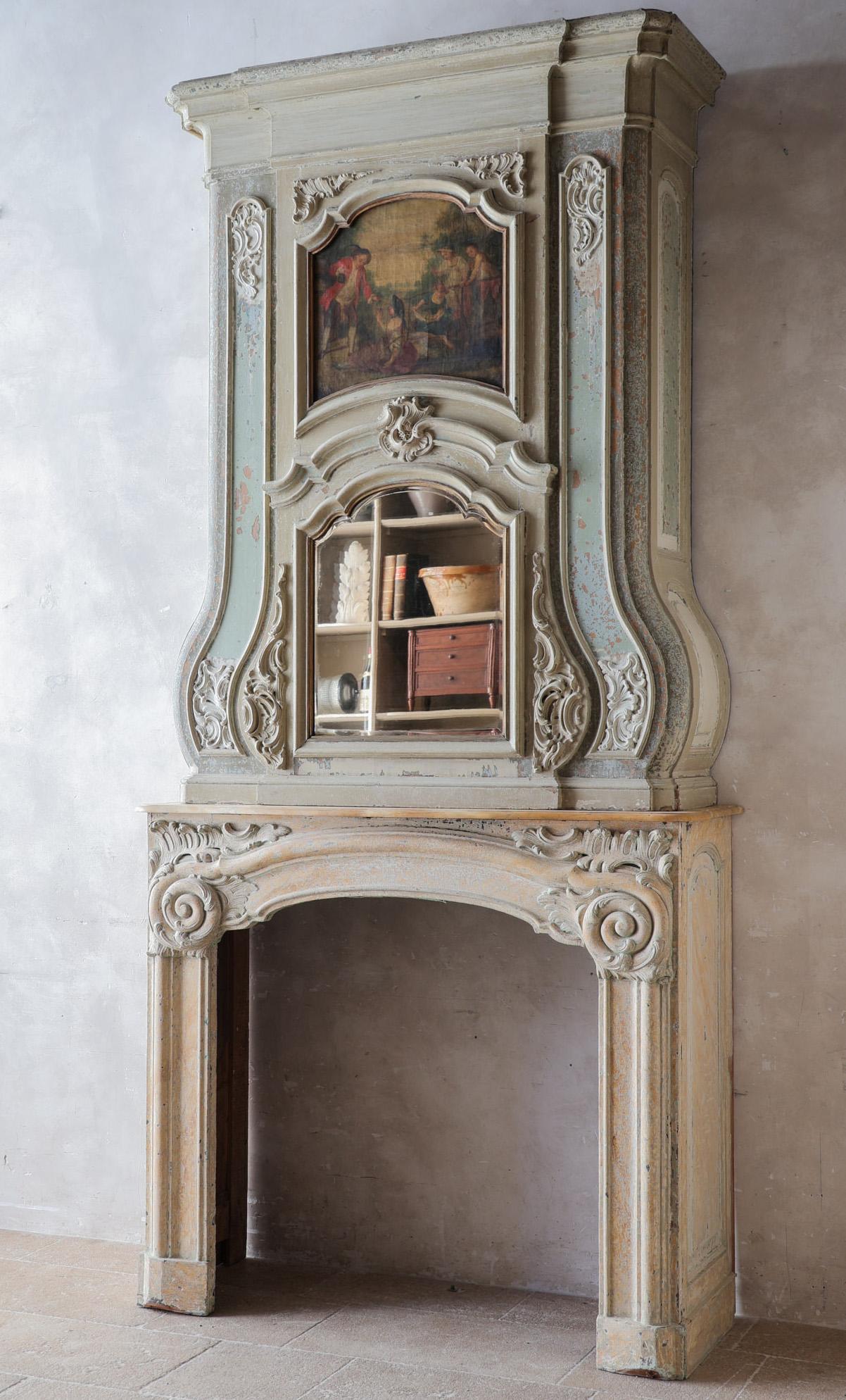 Olandese Mantello in legno della casa sul canale olandese del XVIII secolo con sovramantello in vendita