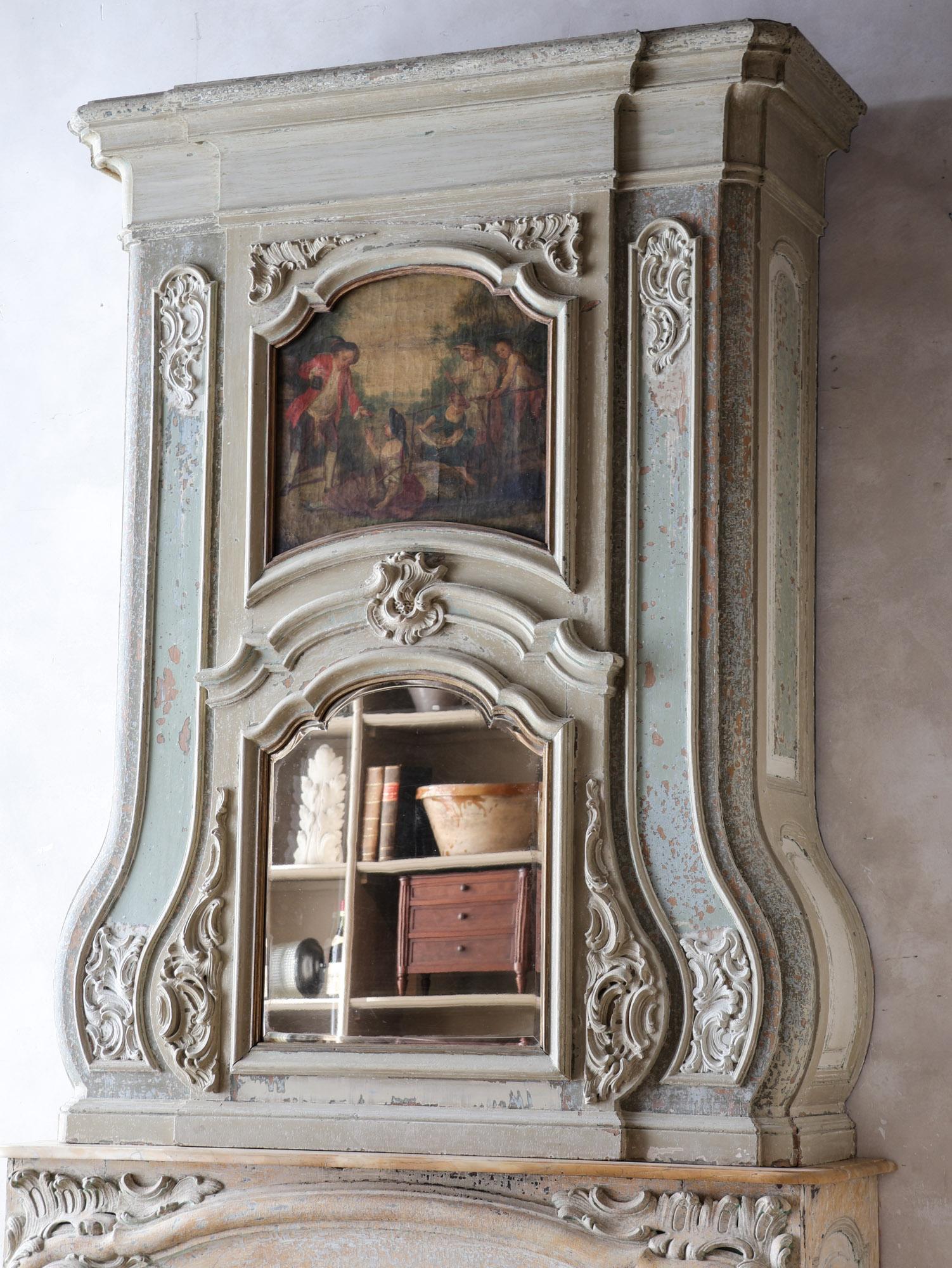 Mantello in legno della casa sul canale olandese del XVIII secolo con sovramantello In condizioni buone in vendita a Baambrugge, NL