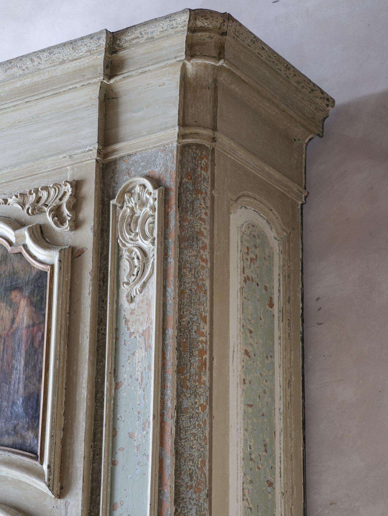 Mantello in legno della casa sul canale olandese del XVIII secolo con sovramantello in vendita 1