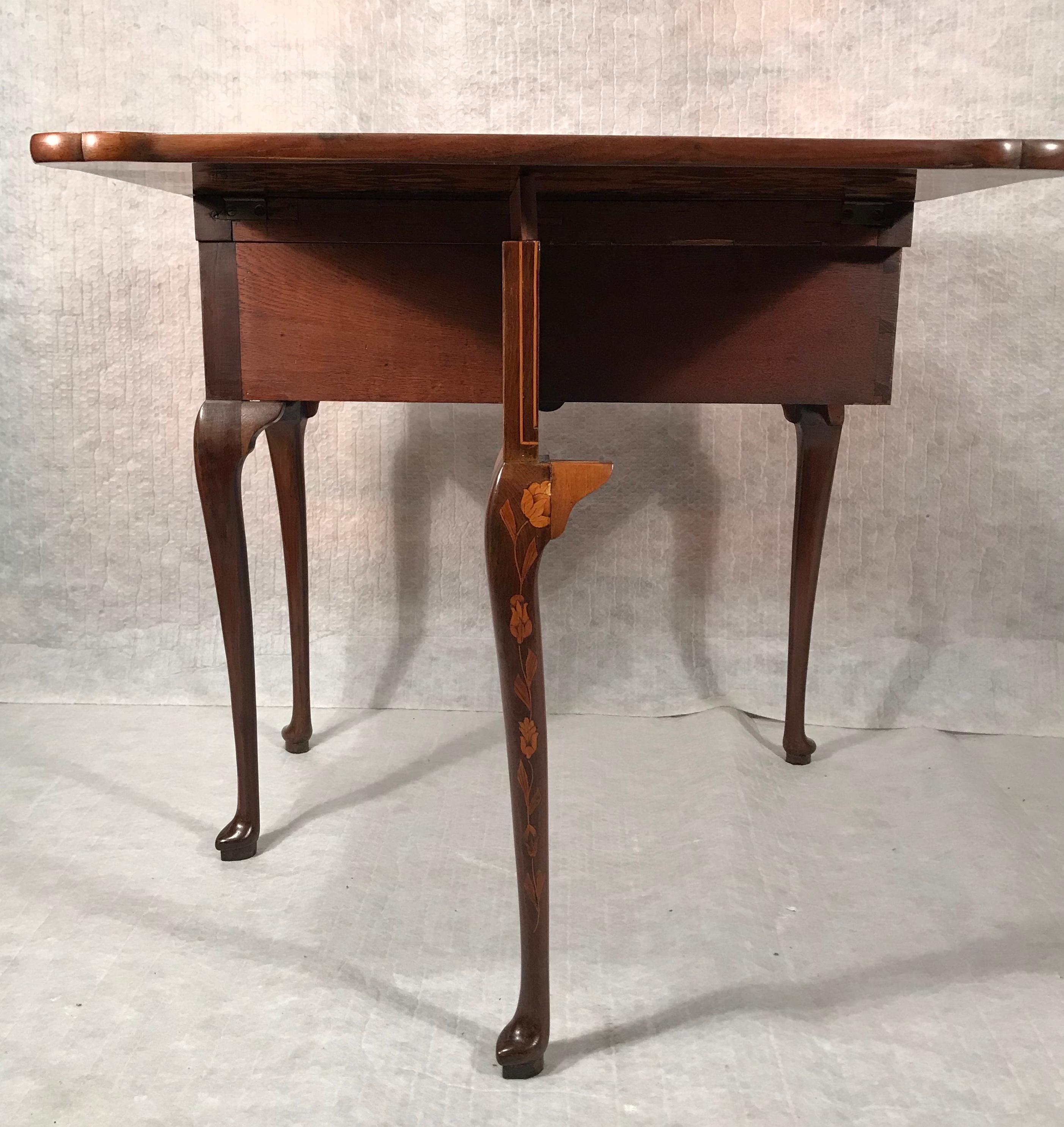 Marquetry 18th Century Dutch Card Table For Sale