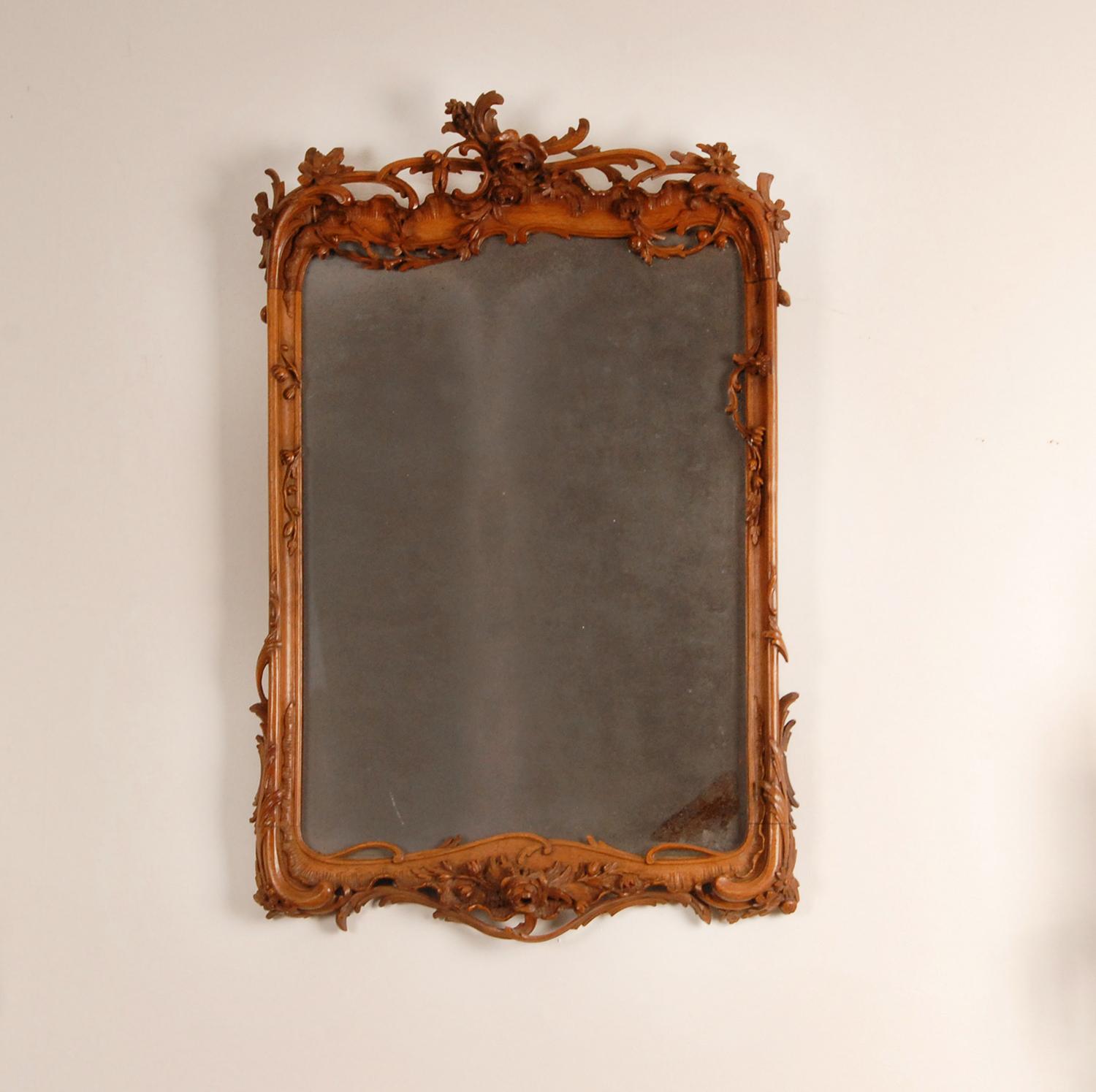 18th Century Dutch Carved Mirror Rococo Period Basswood 11