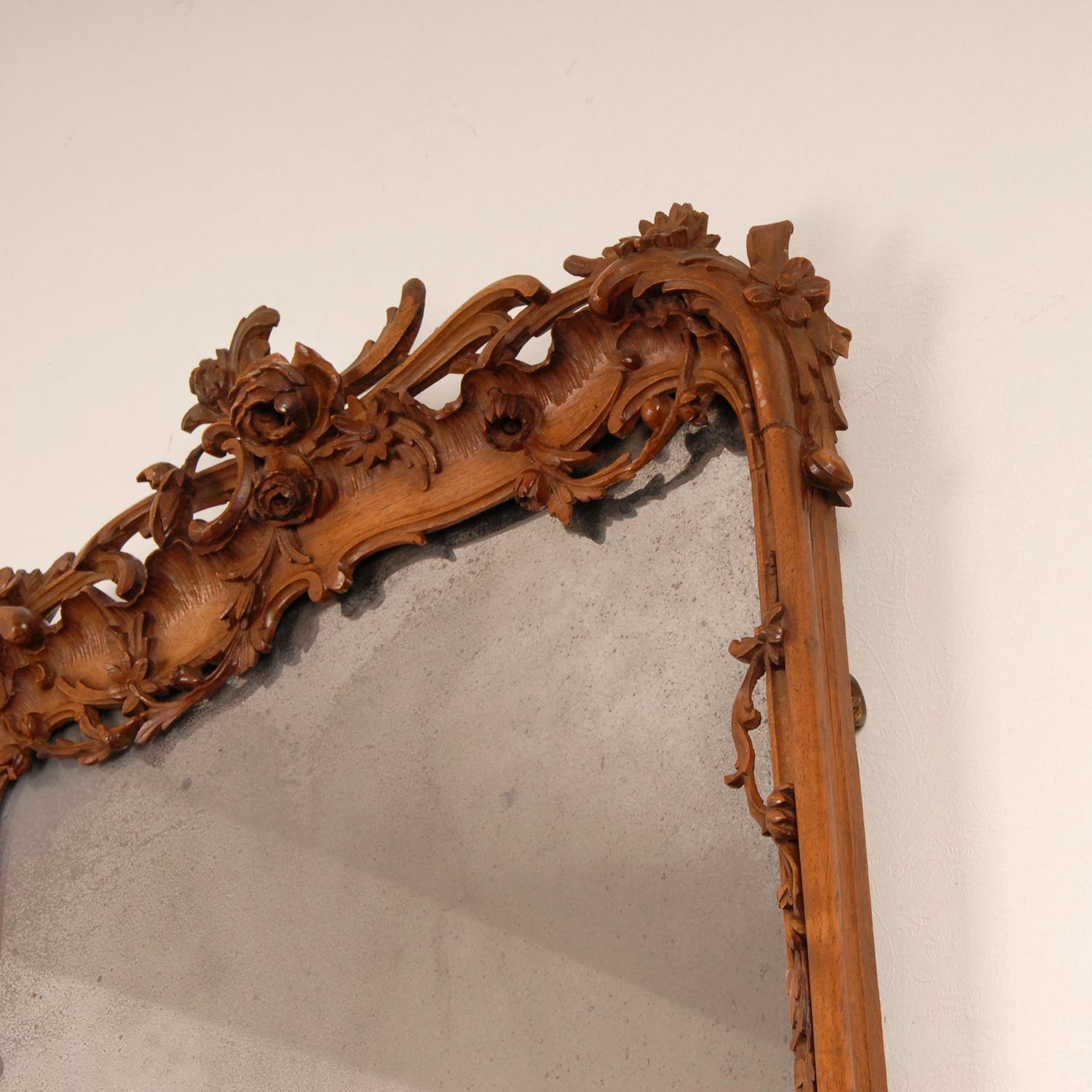 18th Century Dutch Carved Mirror Rococo Period Basswood 4