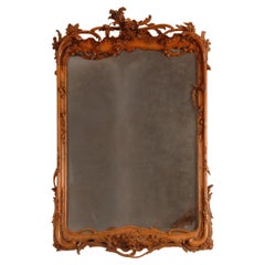 Antique 18th Century Dutch Carved Mirror Rococo Period Basswood