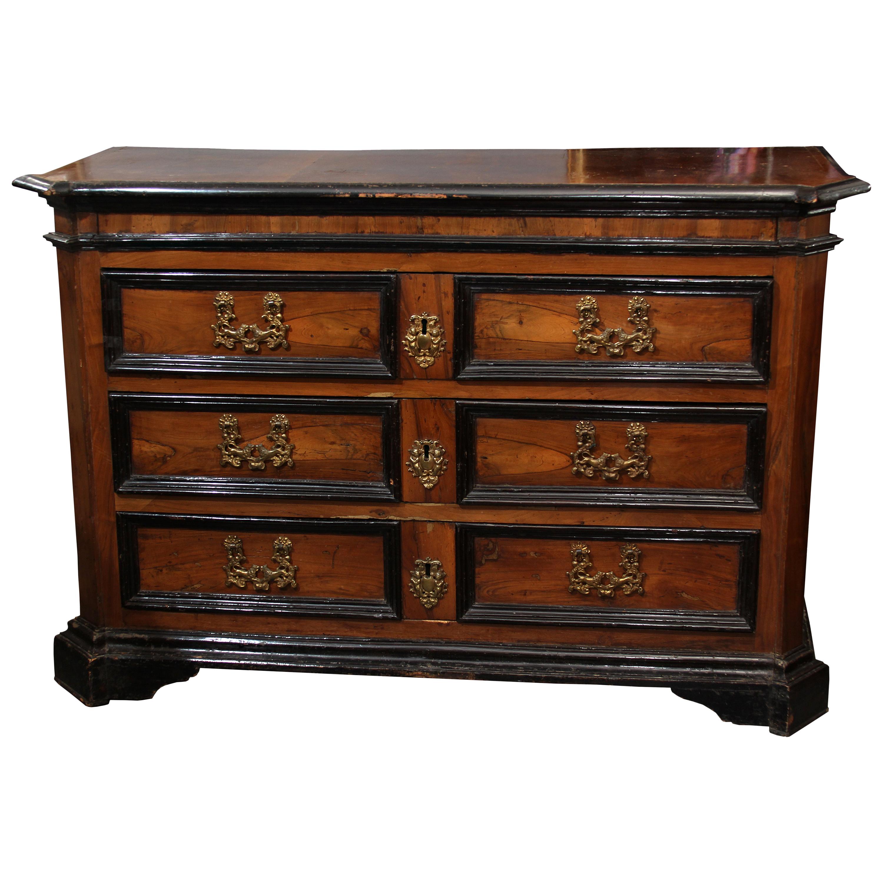 18th Century Dutch Chest with Silk Lined Drawers For Sale