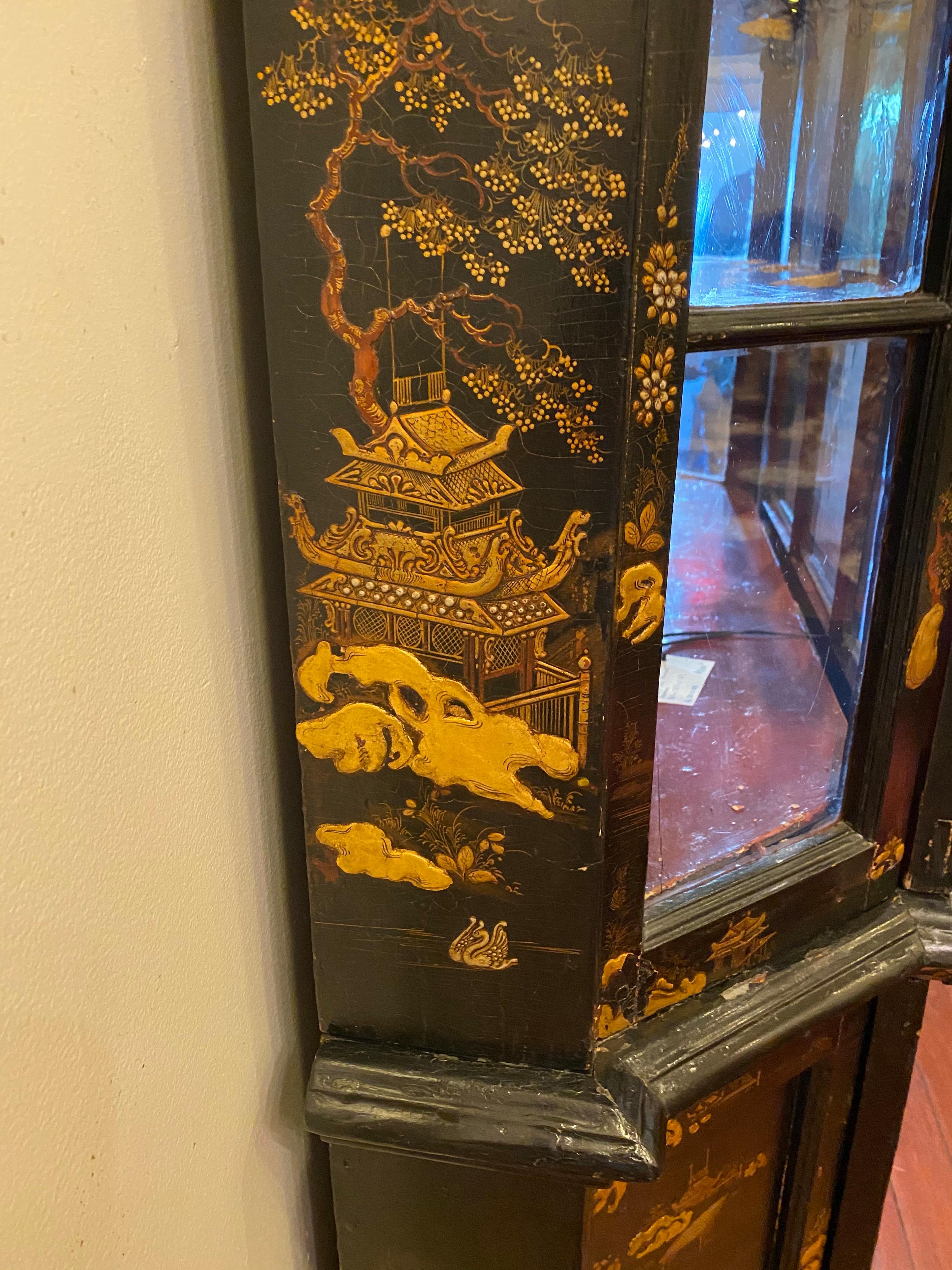 Painted 18th Century Dutch Chinoiserie Cabinet For Sale