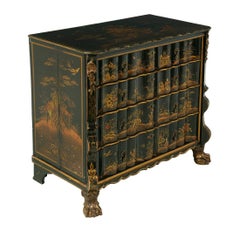 19th Century Dutch Chinoiserie Decorated Chest of Drawers