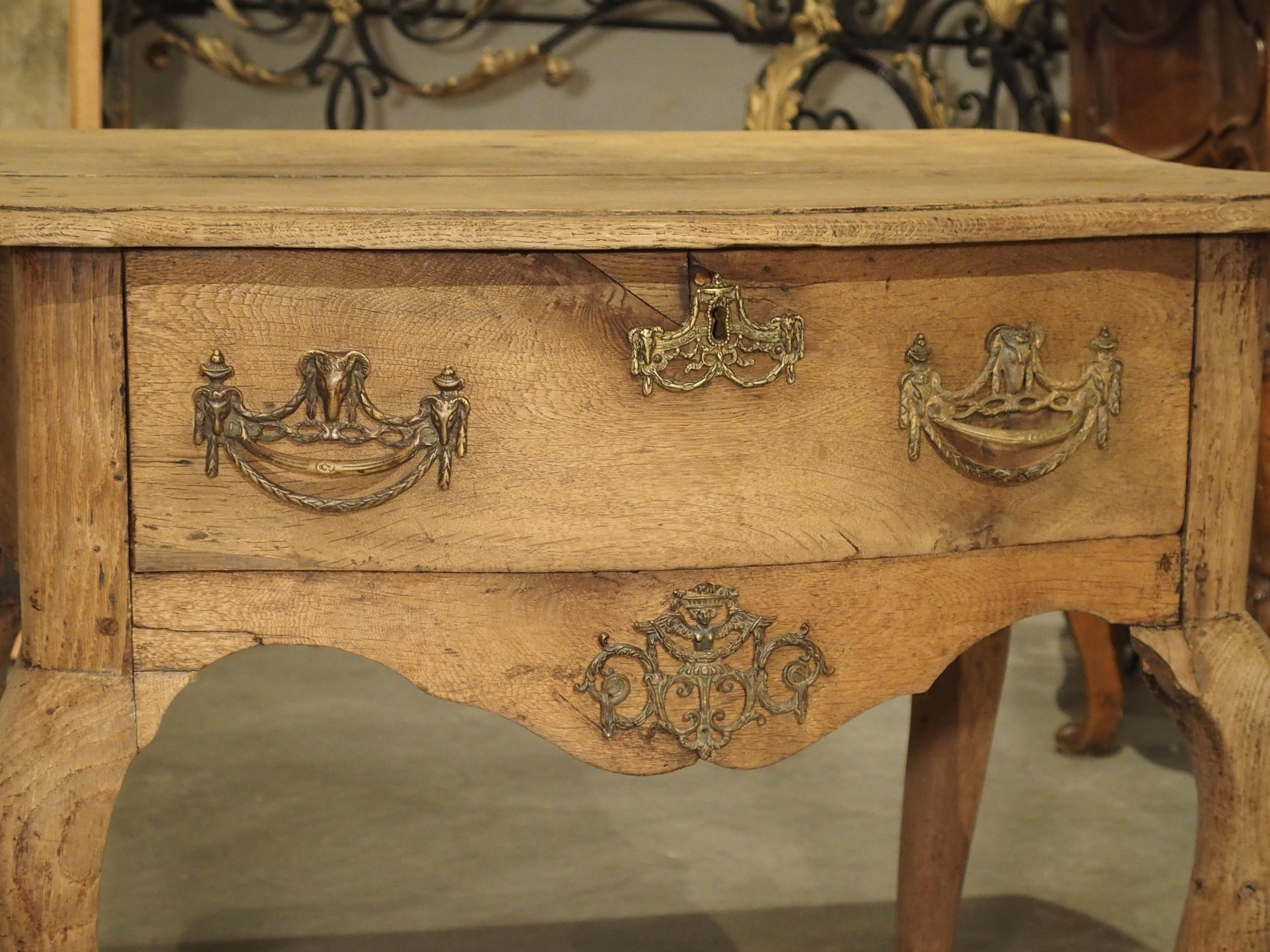 Hand-Carved 18th Century Dutch Console Table in Carved Oak For Sale