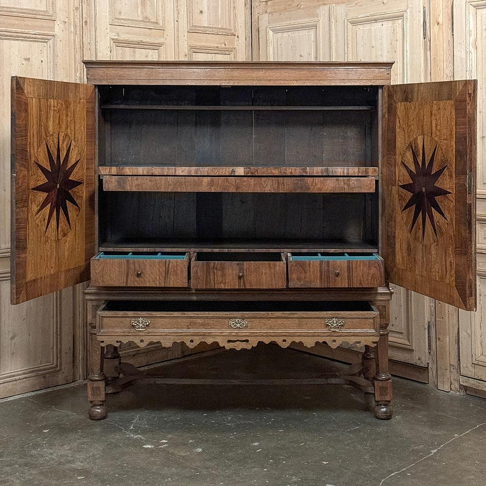 Hand-Crafted 18th Century Dutch Cupboard with Inlay For Sale