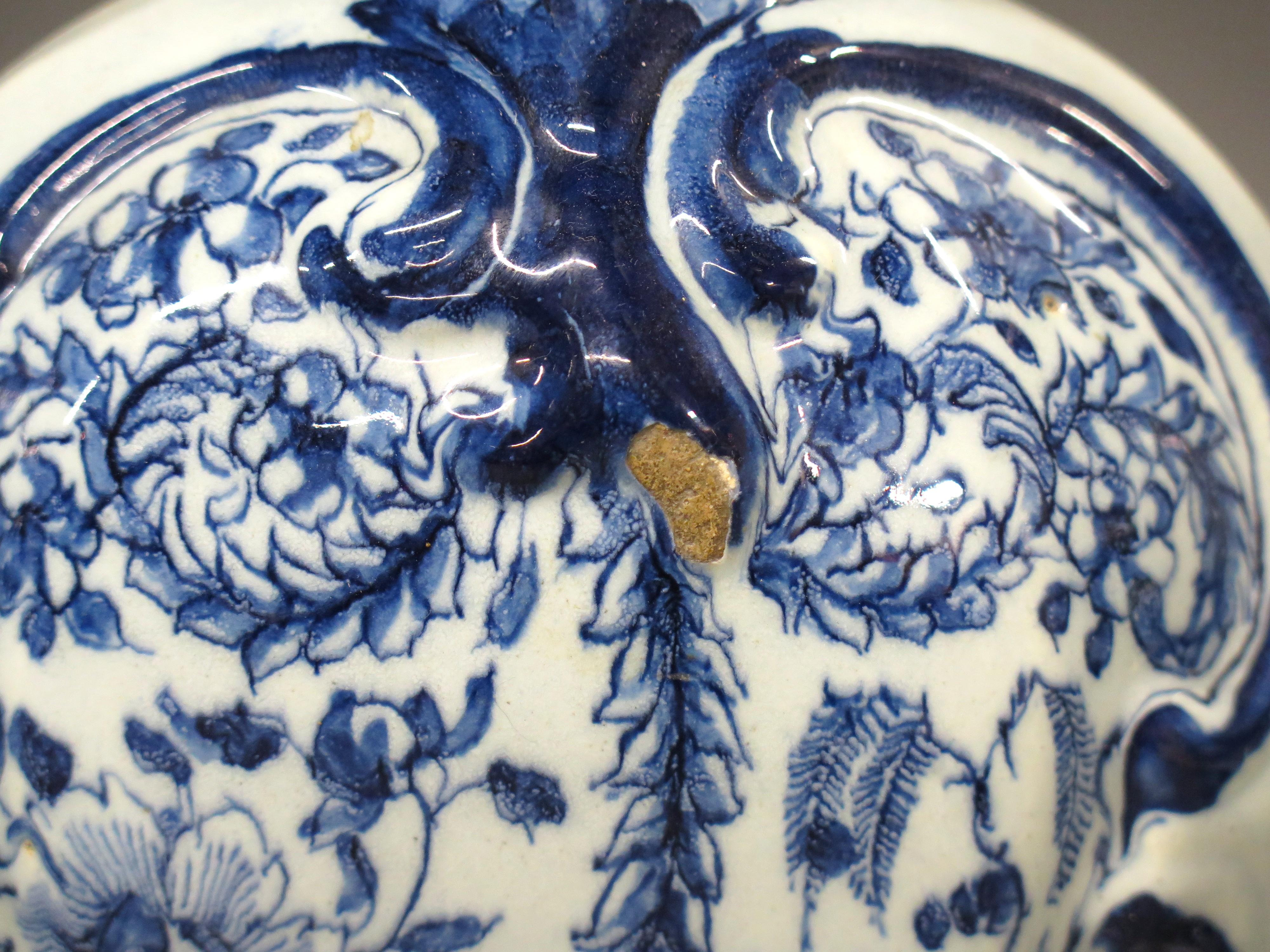 18th Century Dutch Delft 3-Piece Garniture ~ Lidded Vase Set For Sale 2