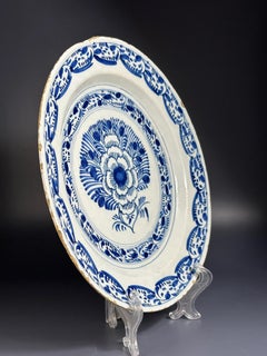 18th Century Dutch Delft Blue and White Charger