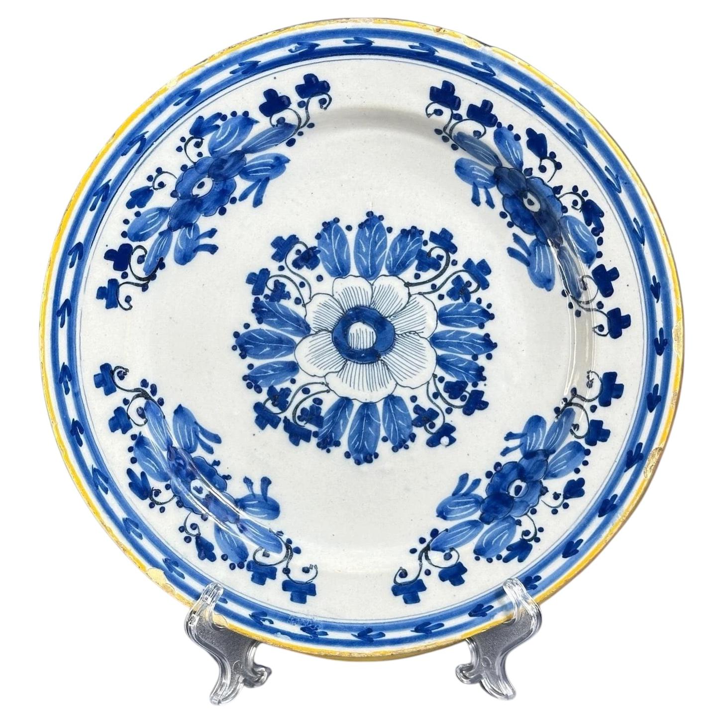 18th Century Dutch Delft Blue and White Charger