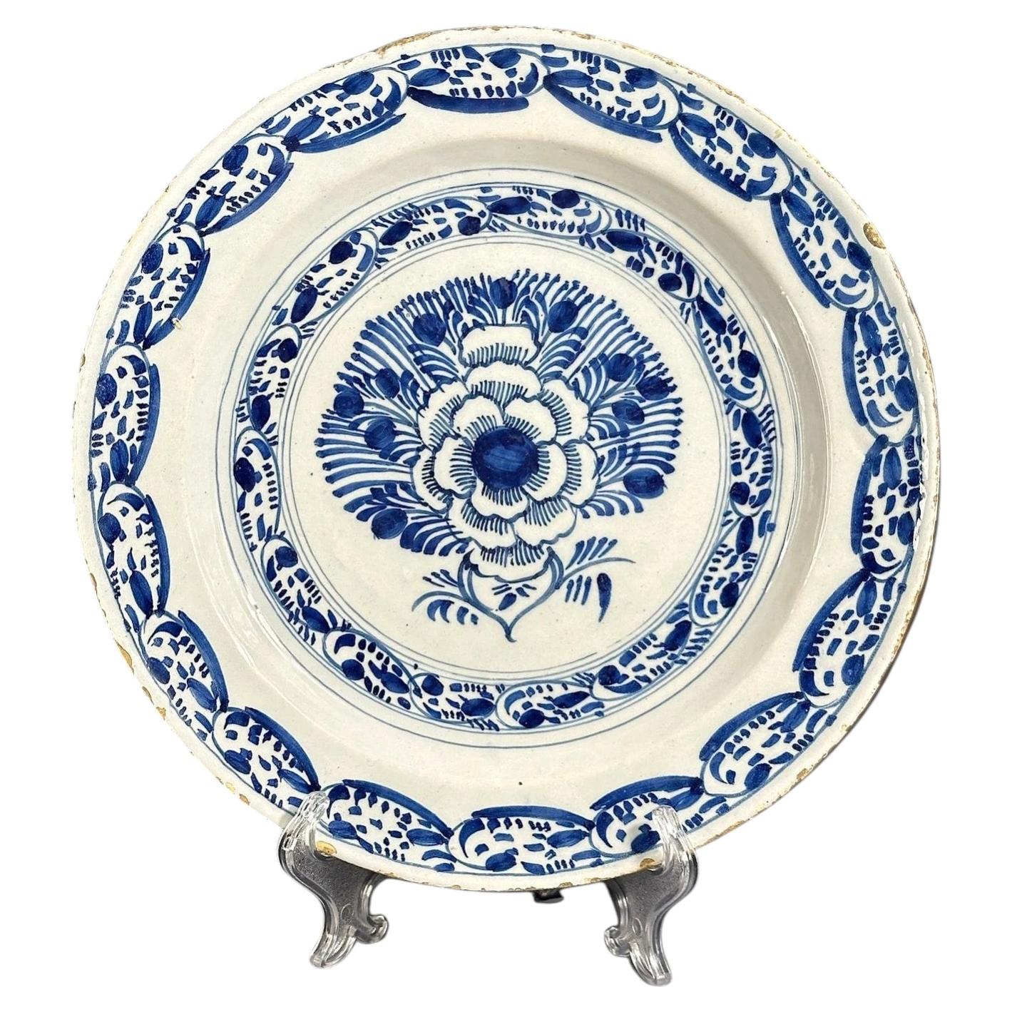 Antique Royal Tichelaar Makkum Delft Faience Fruit Strainer Blue