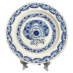 18th Century Dutch Delft Blue and White Charger