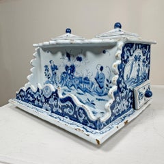 Pozzo a inchiostro blu e bianco Delft olandese del XVIII secolo attribuito ad Anthoni Pennis