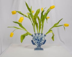 Tulipiere Holländische Delft Blau-Weiße Tulpenvase aus dem 18.