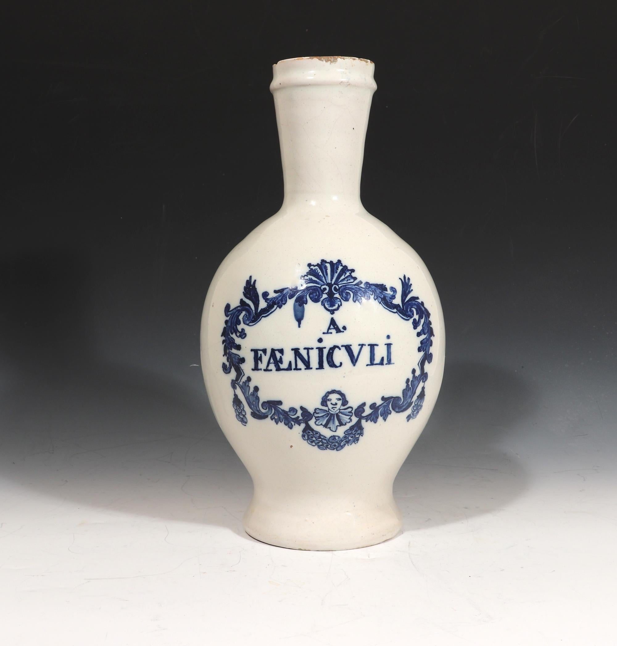 18th Century Dutch Delft Bottle-Shaped Wet Drug Jar 3