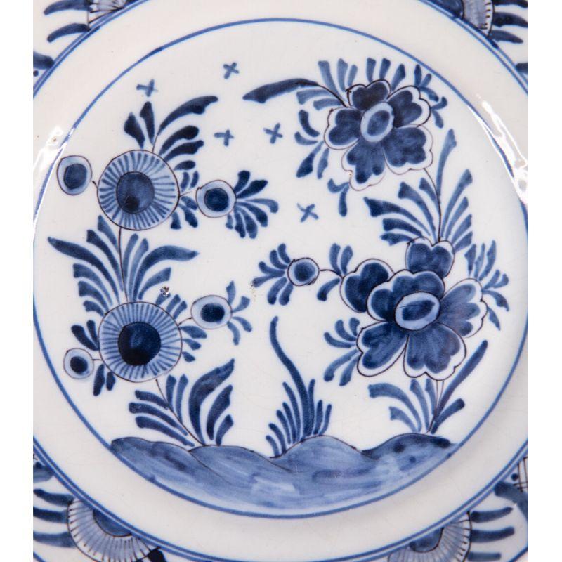 Hand-Painted 18th Century Dutch Delft Chinoiserie Floral Plate