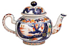 18th Century Dutch "Delft Dore" Chinoiserie Teapot & Cover