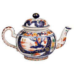 Antique 18th Century Dutch Delft Dore Chinoiserie Teapot & Cover