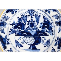 18th Century Dutch Delft Faience Floral Charger