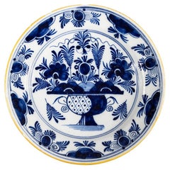 Used 18th Century Dutch Delft Faience Floral Charger