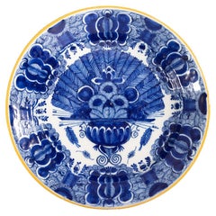 18th Century Dutch Delft Faience Peacock Charger