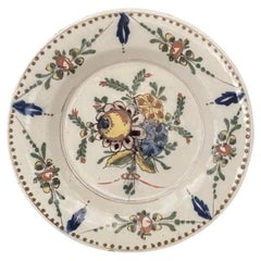 18th Century, Dutch Delft Polychrome Plate