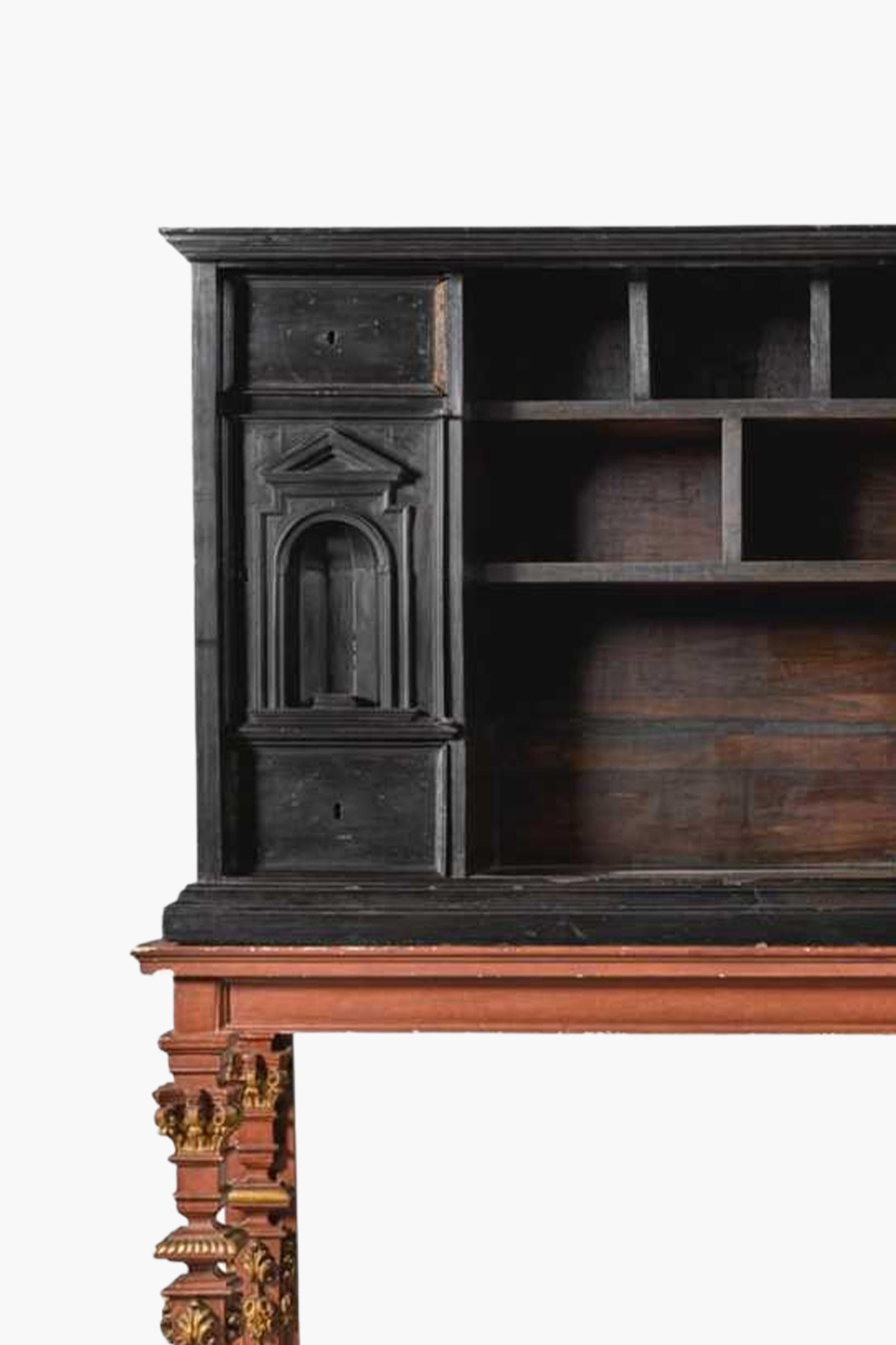 18th Century and Earlier 18th Century Dutch Ebony Cabinet on Stand For Sale